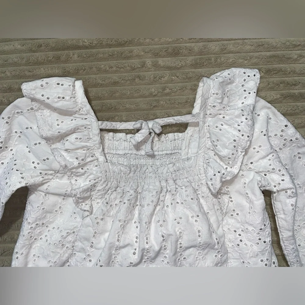 🤍 Carter’s Eyelet Peasant Top – Size 6/6X | 100% Cotton Boho Chic